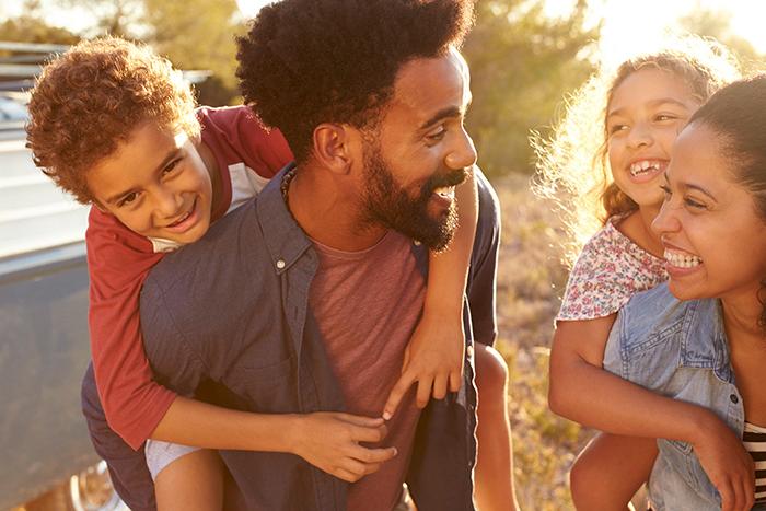 Family laughing